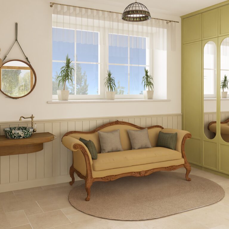 przepokoj musztardowy sofa
