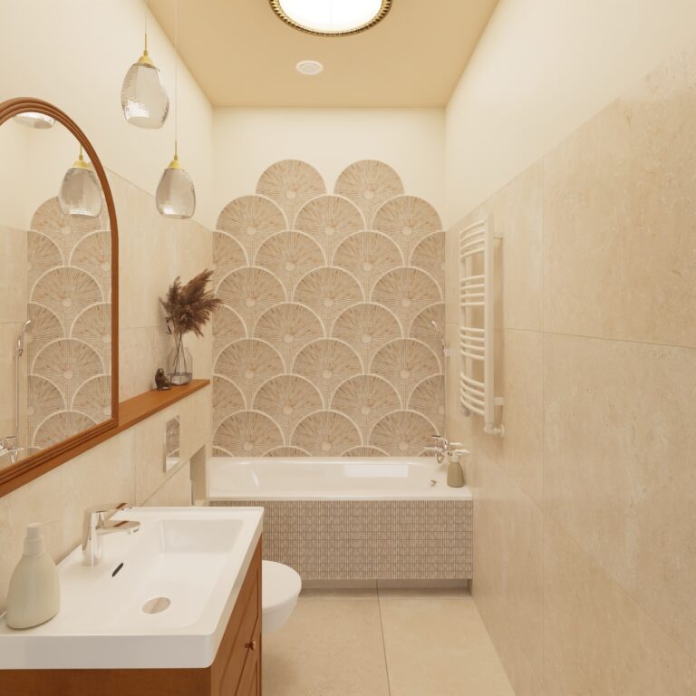 Strona glowna Łazienka z marmurową mozaiką