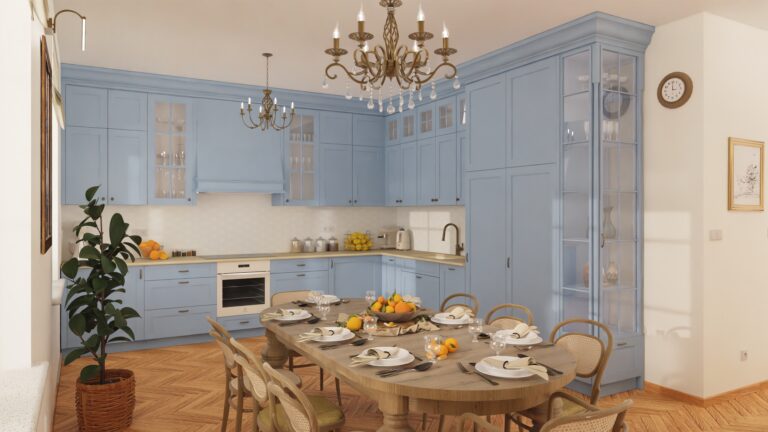 kuchnia jadalnia blue