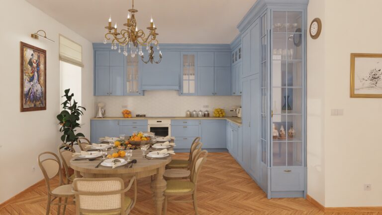 Strona glowna kuchnia jadalnia niebieska
