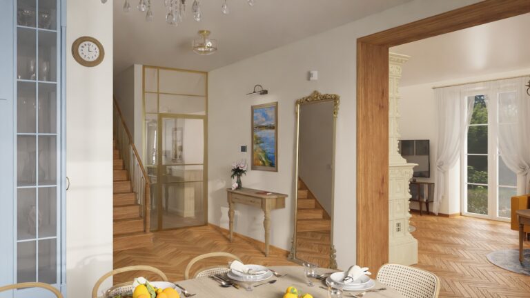 Przedpokoj korytarz lustro