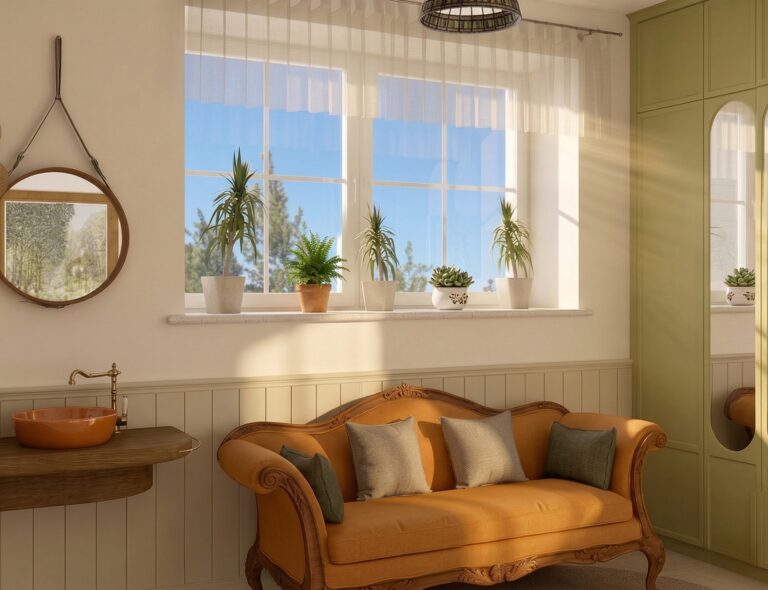 przedpokoj sofa pomarancz